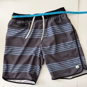 Vuori Men's Charcoal and Light Blue Banks Shorts M